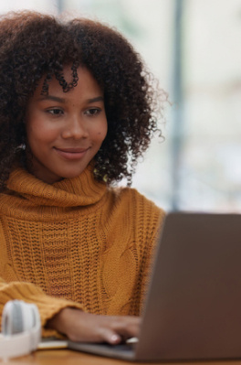 woman on notebook computer